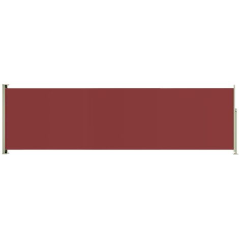 Auvent paravent store brise-vue latéral rétractable de patio jardin terrasse balcon protection visuelle écran 180 x 600 cm rouge (1/5)