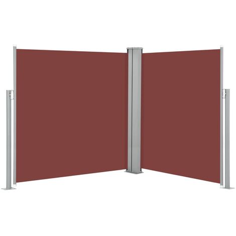 Auvent paravent store brise-vue latéral rétractable de patio jardin terrasse balcon protection visuelle écran 140 x 600 cm marron (1/5)