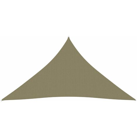 Voile toile d'ombrage parasol tissu oxford triangulaire 4 x 5 x 5 m beige (1/5)