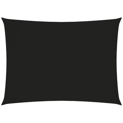 Voile toile d'ombrage parasol tissu oxford rectangulaire 2,5 x 4 m noir (1/5)