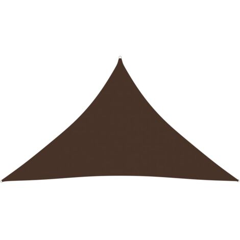 Voile toile d'ombrage parasol tissu oxford triangulaire 3,5 x 3,5 x 4,9 m marron (1/5)