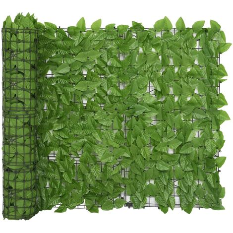 Écran de balcon brise pare vue protection confidentialité avec feuilles 600 x 100 cm vert (1/4)