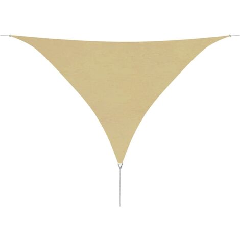 Voile toile d'ombrage parasol en tissu oxford triangulaire 3,6 x 3,6 x 3,6 m beige (1/4)
