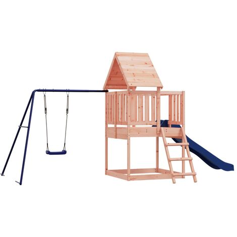 Aire de jeux d'extérieur balançoires toboggan portiques robuste jeux jardin 494 x 235 x 228 cm bois massif de douglas (1/5)