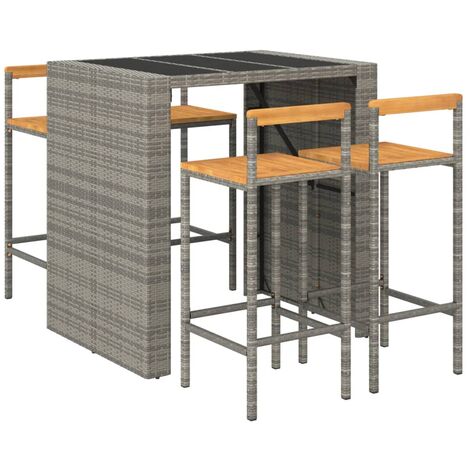 Ensemble Bar De Jardin Avec Coussins - Meuble Extérieur Poly Rotin VidaXL - Neuf