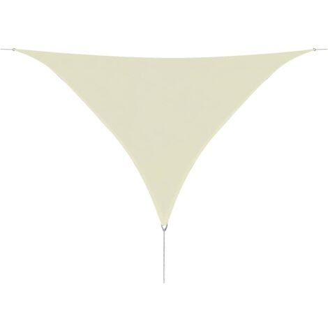 Parasol en PEHD triangulaire 3,6 x 3,6 x 3,6 m crème (1/4)