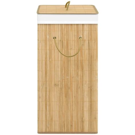 Panier à Linge Avec 2 Sections 72 Litres Bambou