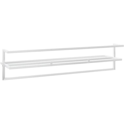 Porte-Serviettes Loberon Duclair - Fer Blanc Galbé, Style Vintage - H84cm, 3 Barres