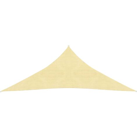 Voile d'ombrage parasol en PEHD triangulaire 3,6 x 3,6 x 3,6 m beige