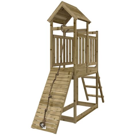 Maisonnette De Jeu Avec Mur D Escalade X X Cm Bois De Pin