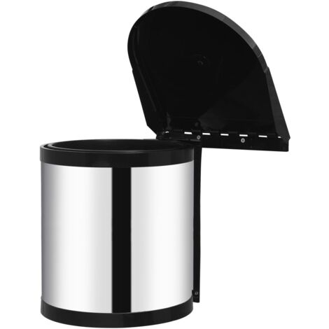 Poubelle intégrée de cuisine 12 litres acier inoxydable (1/5)