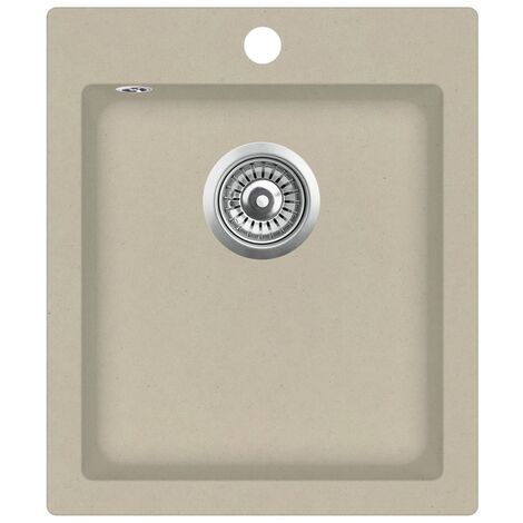 Évier de cuisine granit seul lavabo beige (1/4)