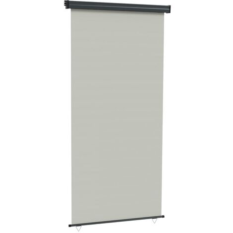 Paravent extérieur rétractable 140 x 250 cm gris clair store latéral