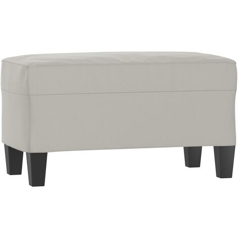 Banc banquette 70 x 35 x 41 cm tissu microfibre gris clair (1/5)