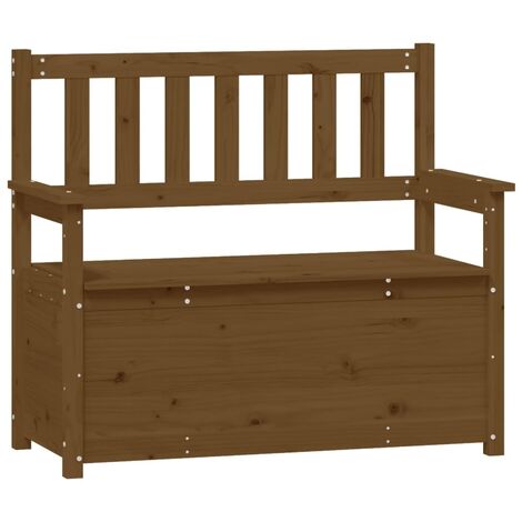 Banc banquette 112,5 x 51,5 x 96,5 cm bois de pin massif marron miel (1/5)