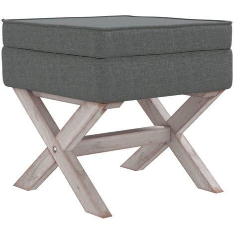 Tabouret de rangement 45 x 45 x 49 cm tissu gris foncé (1/5)