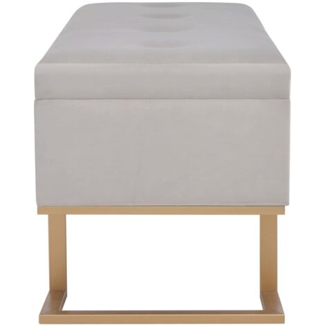 Banc banquette avec compartiment de rangement 105 cm velours gris