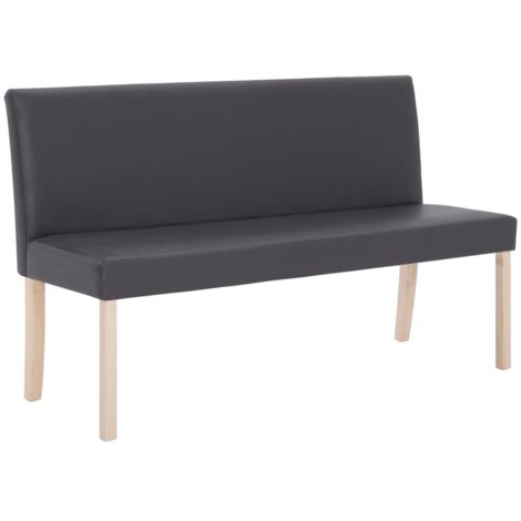 Banc banquette 139,5 x 54 x 85,5 cm gris similicuir (1/5)