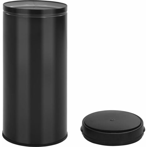 Poubelle à capteur automatique 80 litres acier au carbone noir