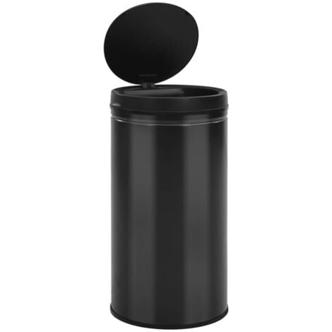 Poubelle à capteur automatique 60 litres acier au carbone noir
