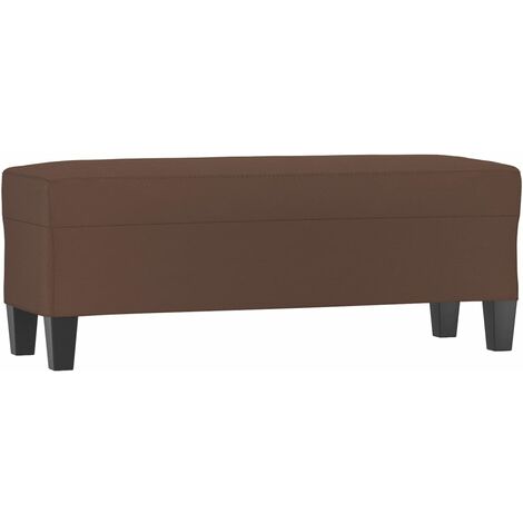 Banc banquette meuble 100 x 35 x 41 cm synthétique marron (1/5)