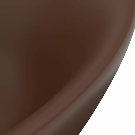 Lavabo ovale à trop-plein mat 58,5x39 cm céramique marron foncé