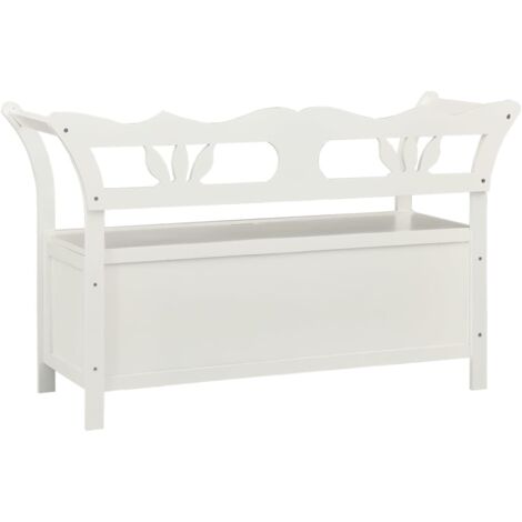 Banc banquette blanc 107 x 45 x 75,5 cm bois de sapin solide