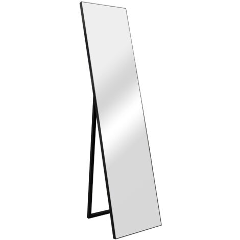 Miroir sur pied barletta psyché inclinable 150 x 35 cm noir (1/5)