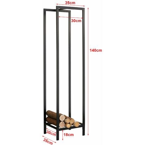 Range-bûches pour usage intérieur extérieur porte-bûches design support  rangement bois de chauffage en acier 40 x 25 x 1