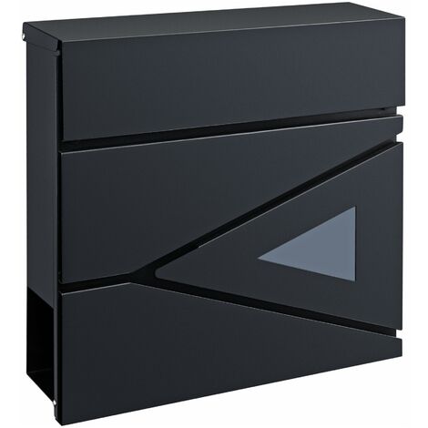 Boîte aux lettres acier galvanisé 37 x 37 x 11 cm gris anthracite (1/3)