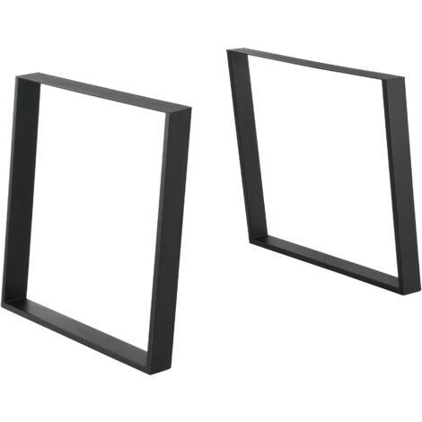 Lot de 2 pieds de table meuble diy 75 x 72 cm noir mat (1/5)