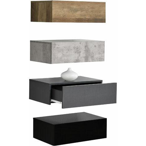 Lot de 4 étagères murales pour chambre avec 4 tiroirs couleurs différentes 46 x 30 x 15 cm (1/5)