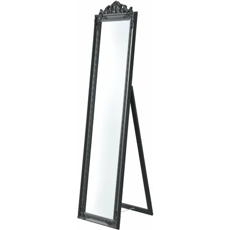 Miroir Psyché Sur Pied Inclinable 160cm - Noir - Pour Entrée, Dressing Ou Salon - Design Élégant Et Pratique