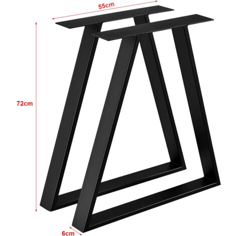 Set de 2 pieds de table triangulaires en acier 72 x 55 x 6 cm