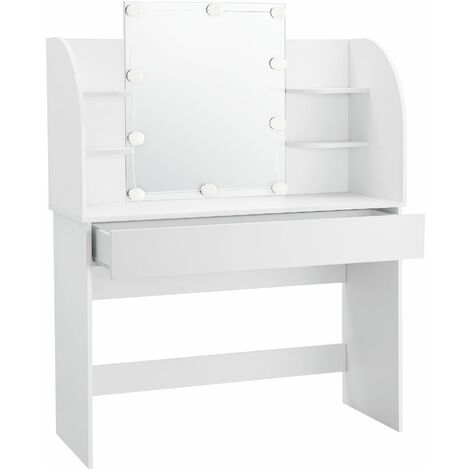 Coiffeuse table de maquillage avec 10 led blanc