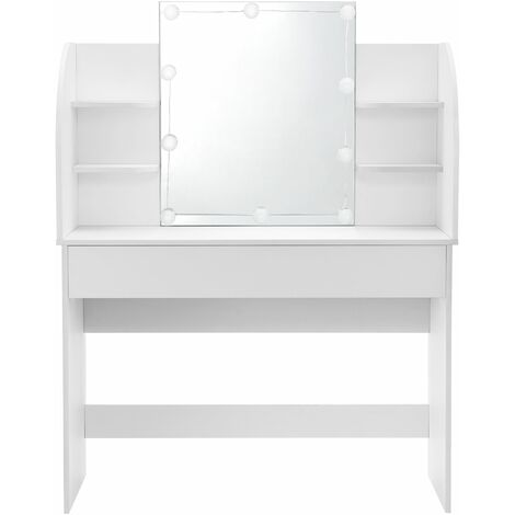 Coiffeuse table de maquillage avec 10 led blanc
