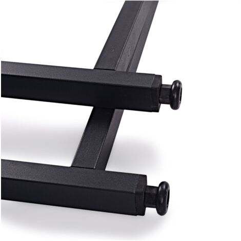 Set de 2 pieds de table rectangulaires en acier 72 x 55 cm noir mat