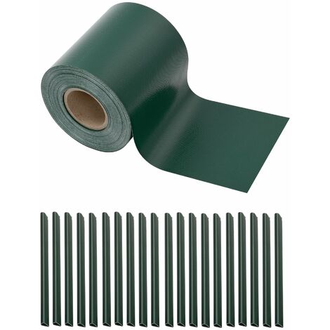 SONGMICS Lot 25 Bandes Brise-Vue PVC 50m X 19cm Anthracite - Clôture Intimité Avec 26 Clips