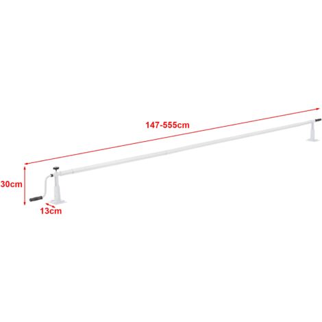 Enrouleur Bâche Piscine Extensible 147-555cm - Manivelle Aluminium - Pour Piscine Hors-sol/creusée