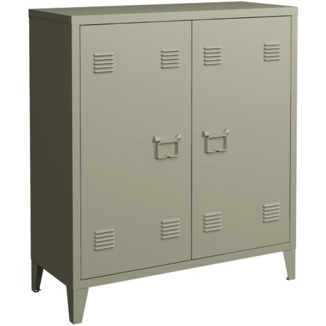 Armoire de bureau casier de bureau meuble de rangement pour salon bureau chambre atelier acier laque 90 x 40 x 90 cm gri - Maison