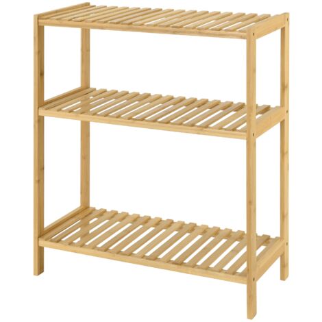 Étagère de rangement 58 x 26 x 66 cm en bambou