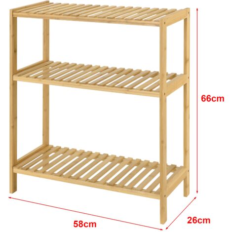 Étagère de rangement 58 x 26 x 66 cm en bambou