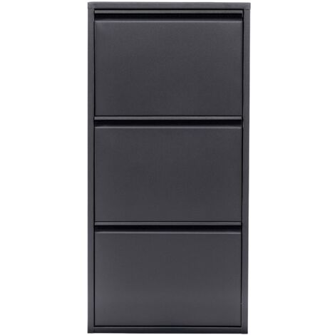 UEV Armoire à Chaussure Inclinable, Meuble à Chaussure pour 16 Paires de Chaussure, Rangement Chaussure, Etagère Caché et Cabinet Botte sur Côté ( Noir UEV Armoire à Chaussure Inclinable, Meuble à Chaussure pour 16 Paires de Chaussure, Rangement Chaussure, Etagère Caché et Cabinet Botte sur Côté ( Noir