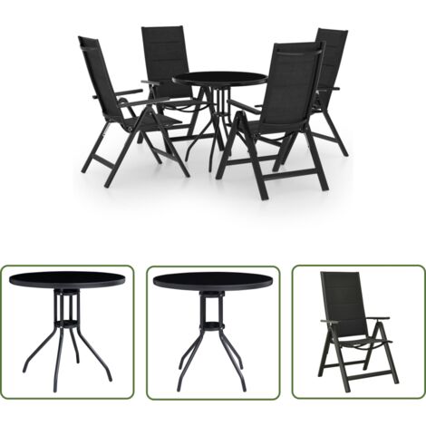 Mobilier de bistro 5 pièces noir et anthracite (1/5)