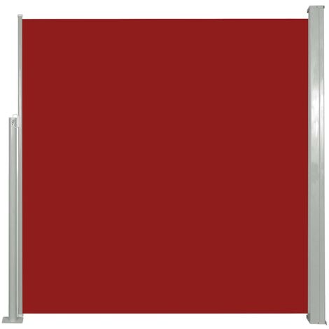 Auvent paravent store brise-vue latéral rétractable de patio jardin terrasse balcon protection visuelle écran 140 x 300 cm rouge (1/5)