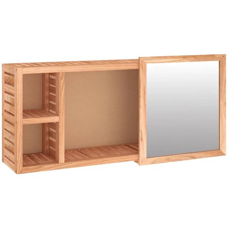 Armoire à miroir 80 x 17 x 34 cm bois massif de noyer (1/5)