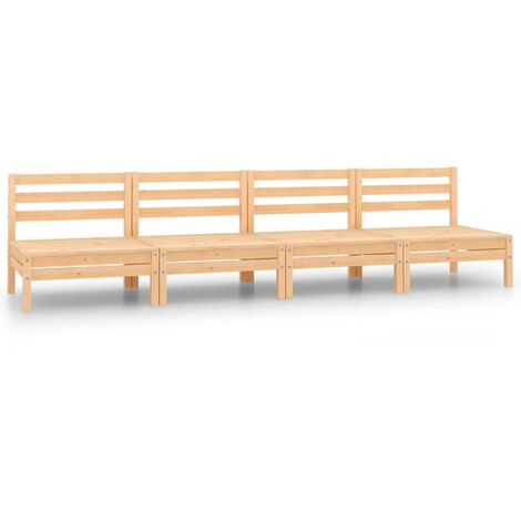 Salon de jardin meuble d'extérieur ensemble de mobilier 4 pièces bois de pin massif (1/5)