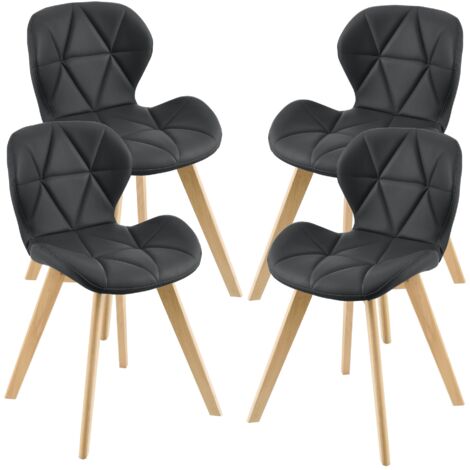 Lot de 4 chaises similicuir 81 x 57 x 49 cm noir (1/5)