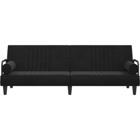 vidaXL Canapé-lit en Forme de L Noir 271x140x70 cm Velours, canapé de Jour, canapé-lit Pliable, canapé-lit en Tissu, canapé-lit Pliant