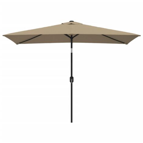 Parasol avec mât en métal 300 x 200 cm taupe (1/5)